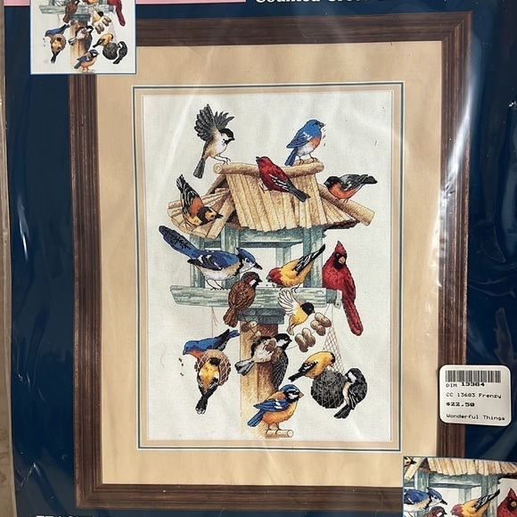 Sunset Cross Stitch Feeding Frenzy Marilee Carroll Many Birds - Picture 8 of 9